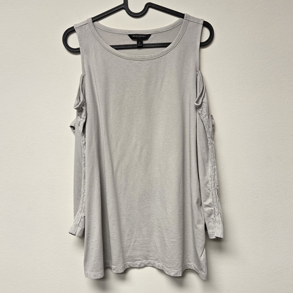 Banana Republic Cold Shoulder Long Sleeve top Taupe L - Picture 1 of 6